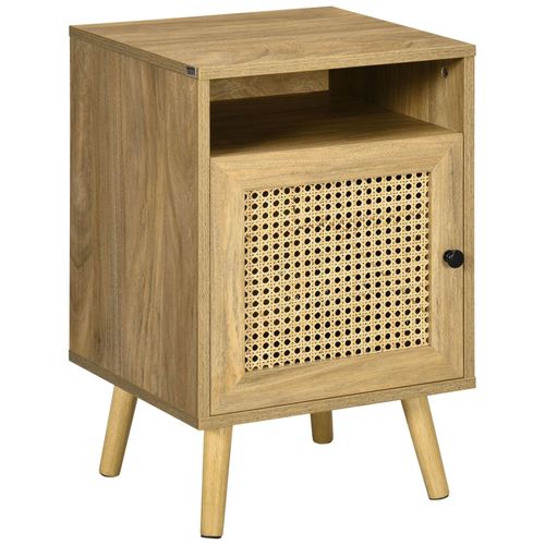 Chevet Style Bohème - Table De Nuit Design - Placard, Niche - Aspect Bois Manguier Rotin