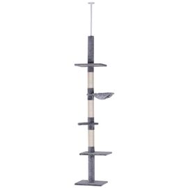 Arbre À Chat Poteau À Griffer L40 X L 34 X H 230-260 Cm 5 Niveaux D'activités Gris