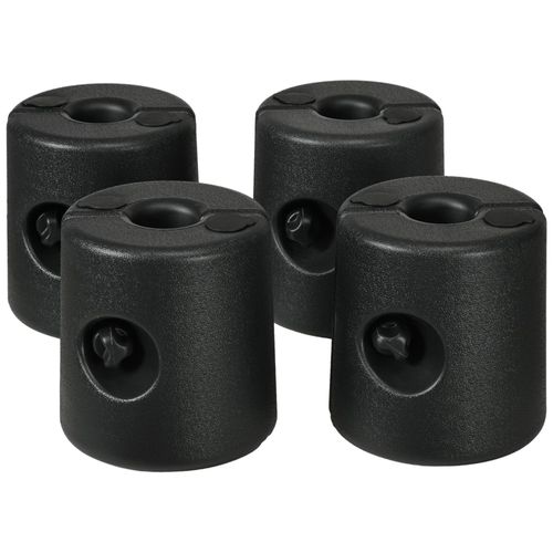 Lot De 4 Poids De Lestage Cylindrique Pour Tonnelle Barnum Tente Dim. Ø 22 / Ø 24 X 25h Cm Hdpe Noir
