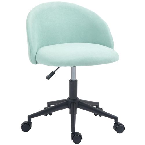 Chaise De Bureau Design Enveloppant Réglable Piètement Acier Noir Tissu Bleu Clair