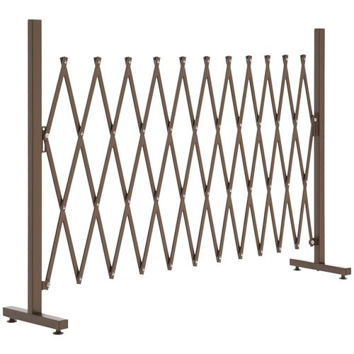 Barrière Extensible Rétractable Barrière De Sécurité 300l X 31l X 103h Cm Alu Métal Marron