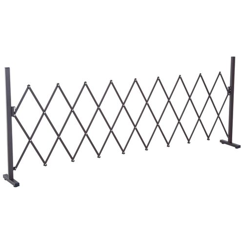 Barrière Extensible Rétractable Barrière De Sécurité 250l X 31l X 104h Cm Alu Métal Chocolat