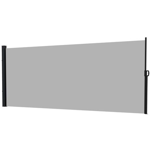 Store Latéral Brise-Vue Paravent Rétractable De Jardin Dim. 3 X 2 M Alu. Polyester Gris Clair