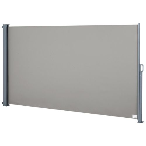 Store Lat?Ral Brise-Vue Paravent R?Tractable Dim. 3l X 1,60h M Alu. Polyester Anti-Uv Haute Densit? 280 G/M? Gris
