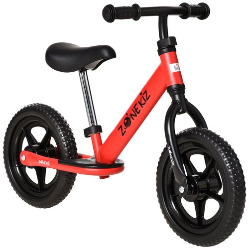 Draisienne Enfant Roues 12" Eva Hauteur Selle Et Guidon Réglable Cale-Pied Antidérapant Acier Rouge Noir