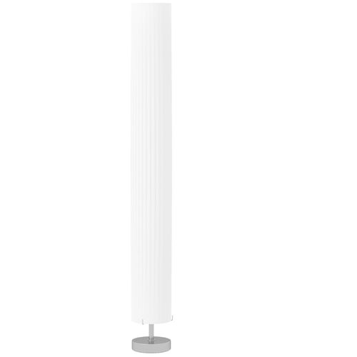 Lampadaire Colonne Sur Pied Design H.120 Cm Acier Inox Tissu Blanc