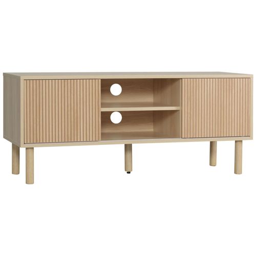 Meuble Tv Design Urban Craft 2 Portes 2 Niches Aspect Bois Clair