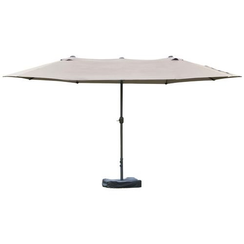 Parasol De Jardin Xxl Parasol Grande Taille 4,6l X 2,7l X 2,4h Cm Ouverture Fermeture Manivelle Acier Polyester Haute Densit? Gris Clair