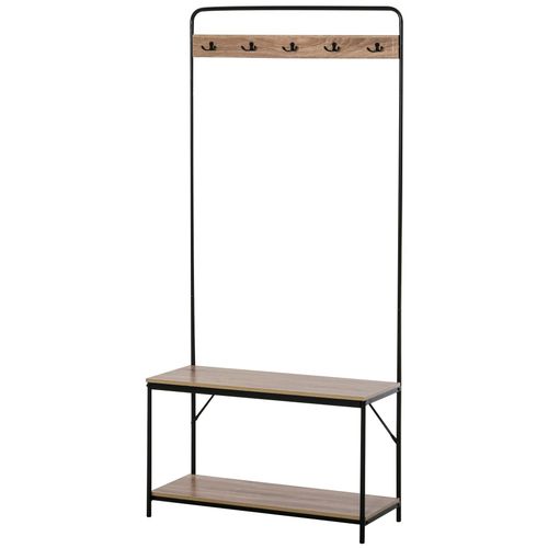 Vestiaire D'entrée Banc Porte-Manteaux Avec Étagère À Chaussures Style Industriel 80l X 30l X 170h Cm Imi
