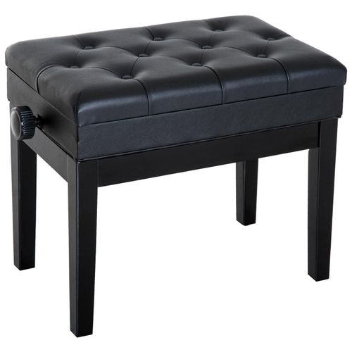 Banquette Tabouret Siège Pour Piano Hauteur Réglable 55l X 33l X 48-58h Cm Coffre De Rangement Interne As