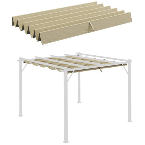 Toile De Rechange Pour Pergola Rétractable 3 X 3 M Polyester Haute Densité 180 G/M² Imperméabilisé Beige