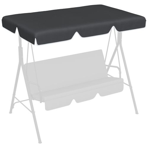 Toile De Rechange Pour Balancelle De Jardin Tissu Polyester Haute Densité 200 G/M² 192l X 144l Cm - Noir
