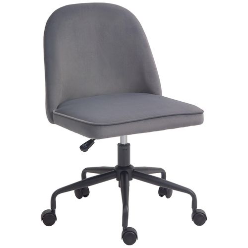 Chaise De Bureau Design Réglable Fonction Bascule Verrouillable Aspect Velours Gris