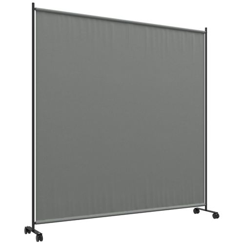 Panneau Brise-Vue Paravent Extérieur Sur Roulettes - Autoportant - Dim. 183l X 30l X 181h Cm - Gris