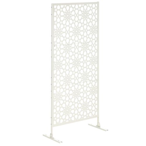 Panneau Décoratif Extérieur Motif Étoiles Acier Thermolaqué Blanc