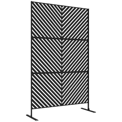 Panneau Extérieur Décoratif Motif Géométrique Ajouré Métal Noir