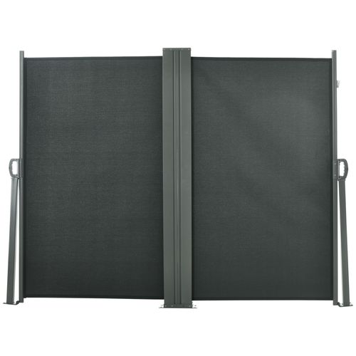 Double Store Latéral Brise-Vue Paravent Rétractable 6l X 1,60h M Gris
