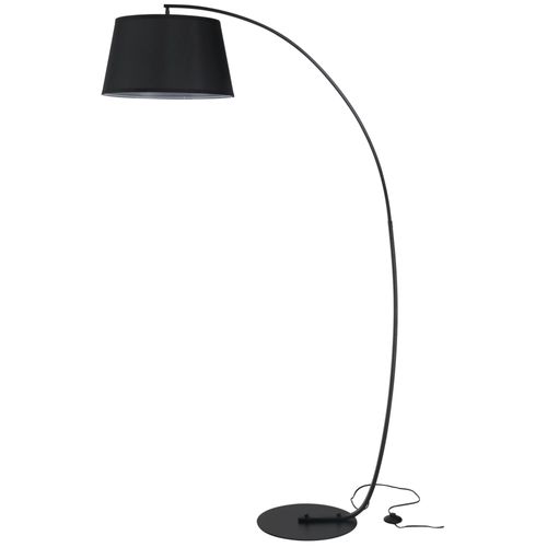 Lampe Lampadaire À Arc Salon Courbée - Lampe Arceau Moderne En Métal - Lampadaire Sur Pied Métal Lin Noir
