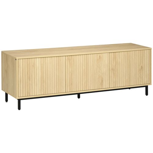 Meuble Tv Banc Tv Design Urban Craft - Acier Noir Aspect Bois Clair