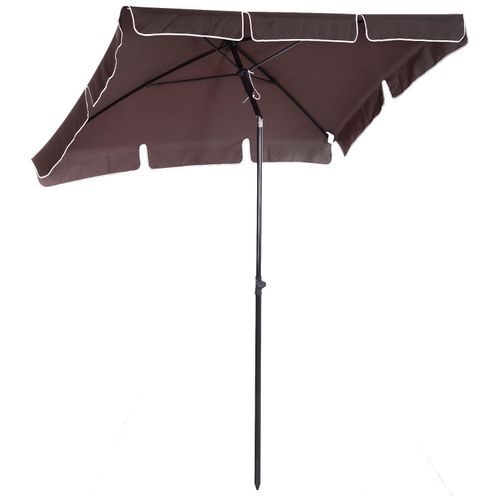 Parasol Rectangulaire Inclinable Alu Acier Polyester Haute Densit? Diam?Tre 2 M Chocolat