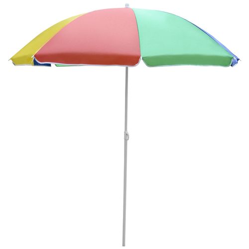 Parasol Inclinable Rond Ø 160 Cm Mât Démontable Métal Polyester Haute Densité Multicolore
