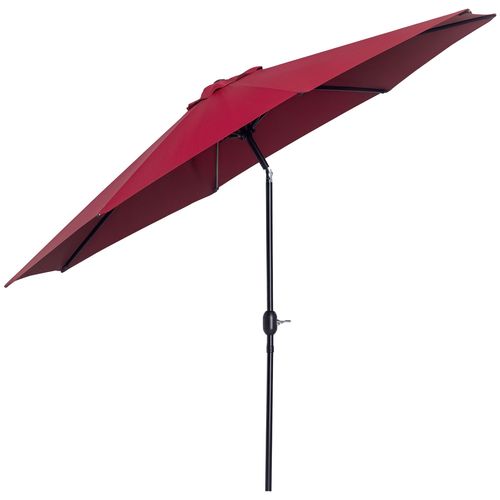 Parasol En M?Tal Rond Polyester 180g/M? Manivelle Inclinable ? 3 X 2,45 M Bordeaux