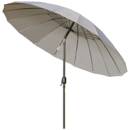 Parasol Inclinable Rond Avec Manivelle M?Tal Fibre De Verre ? 2,55 M Polyester Haute Densit? Gris