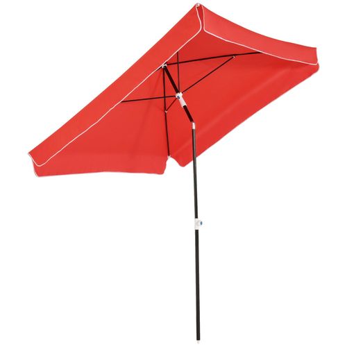 Parasol Inclinable Rectangulaire M?Tal Polyester Haute Densit? 2l X 2l X 2,6h M Rouge