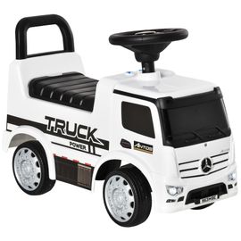 Voiture porteur enfant camion licence Mercedes-Benz Antos 12-36 mois coffre effets lumineux sonores blanc