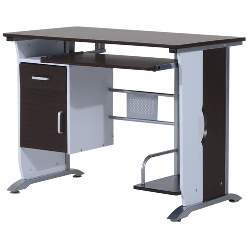 Bureau Informatique Design 100l X 52l X 75h Cm Brun Noir Et Blanc