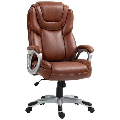 Chaise De Bureau Direction Réglable Grand Confort - Fonction Bascule Verrouillable - Synthétique Marron Effet Vieilli