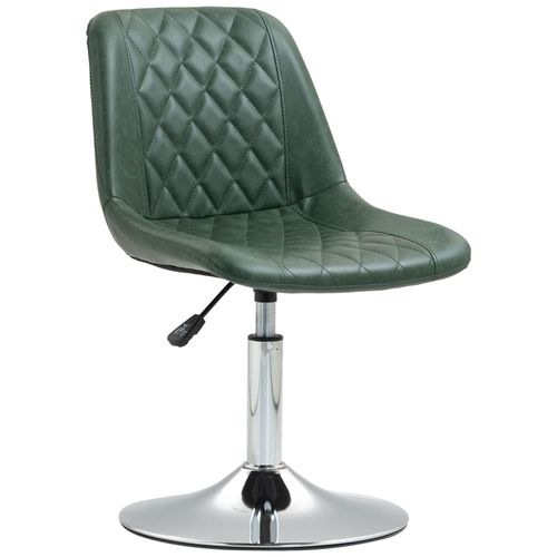 Chaise De Bureau Design Chesterfield Capitonné Revêtement Synthétique Vert Vieilli Avec Surpiqûres