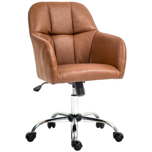Chaise De Bureau Manager Ergonomique Style Chesterfield Métal Chromé Synthétique Camel