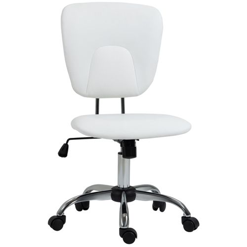Chaise De Bureau Visiteur Design - Hauteur Réglable, Fonction Bascule Verrouillable - Acier Chromé Synthétique Blanc