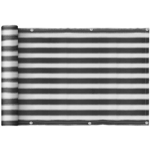 Lot De 2 Brise-Vue Renforcés Occultants Hdpe Haute Densité 52 Oeillets + 4 Cordons Dim. 5l X 0,90h M Gris Blanc Rayé