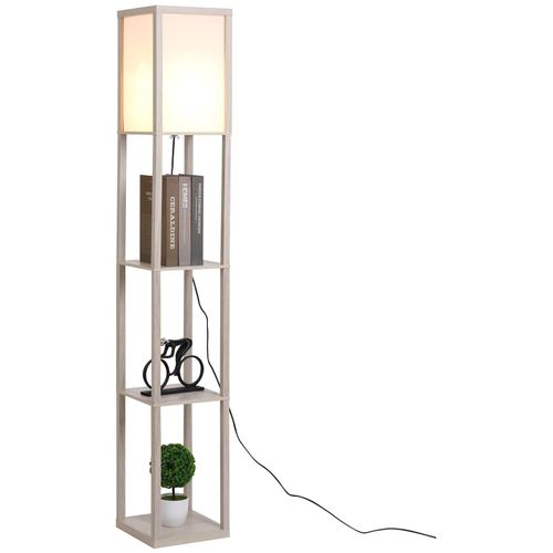 Lampadaire ?Tag?Re Lampe ?Tag?Re 26l X 26l X 160h Cm 3 ?Tag?Res 4 Niveaux Mdf Gris Clair