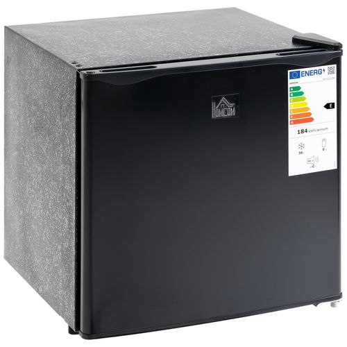 HOMCOM Mini congélateur compact 35L - étagère amovible - porte réversible - dim. 47L x 44,2P x 48,8H cm - acier plastique noir