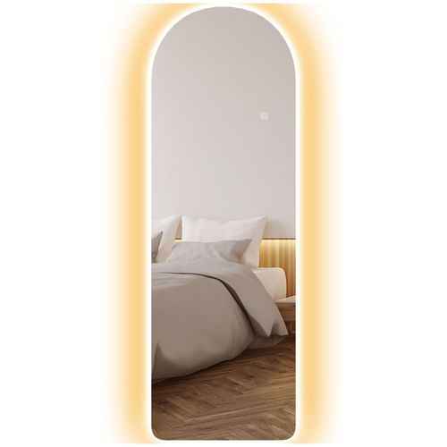 Miroir Mural Led Arqué Pleine Longueur Dim. 40l X 120h Cm - Miroir Led Réglable Tactile - Verre Trempé