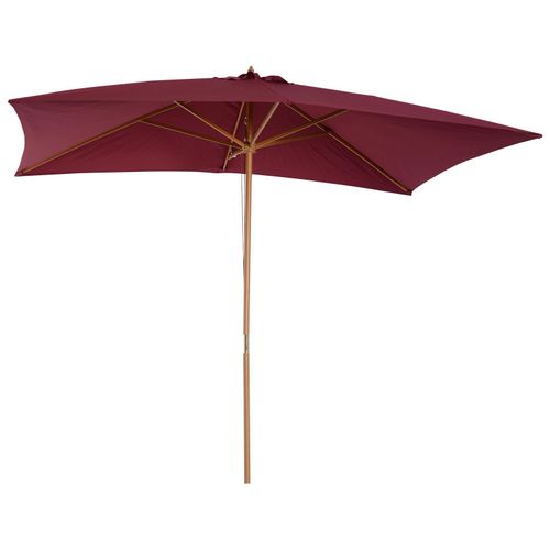 Parasol Droit Rectangulaire De Jardin 2,95l X 2l X 2,55h M Rouge Bordeaux