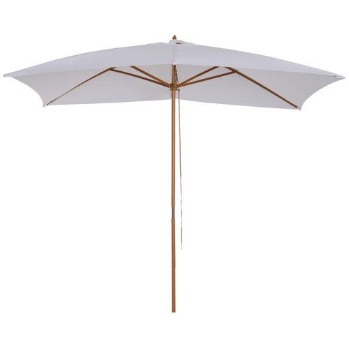 Parasol Droit Rectangulaire De Jardin Grande Taille Dim. 3l X 2l X 2,5h M Blanc