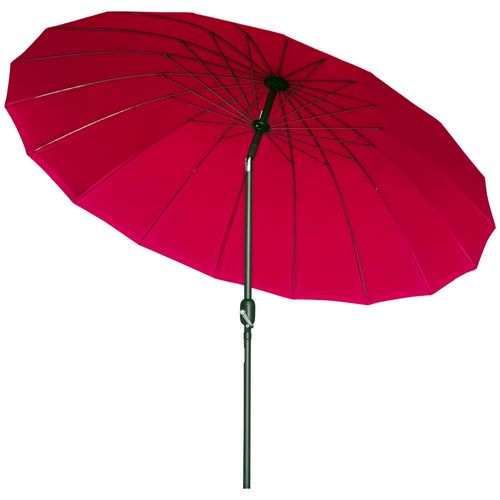 Parasol Inclinable Rond Avec Manivelle M?Tal Fibre De Verre ? 2,55 M Polyester Haute Densit? Bordeaux