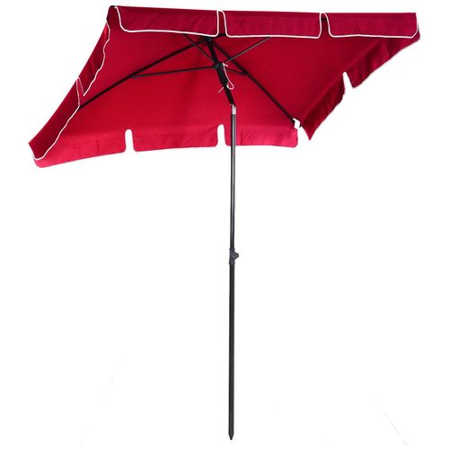 Parasol Rectangulaire Inclinable Alu Acier Polyester Haute Densit? Diam?Tre 2 M Rouge