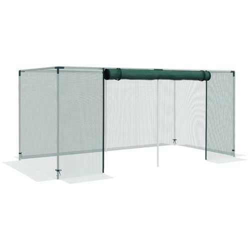 Serre De Jardin Serre À Tomates Filet Dim. 240 X 120 X 110 Cm Acier Galvanisé Hdpe Vert