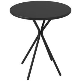 Table De Jardin Ronde Dia. 60 Cm Piètement Antidérapant Design Acier Noir