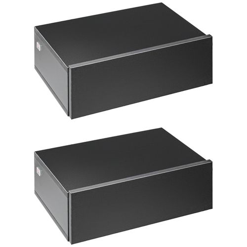 Lot De 2 Tables De Chevet Murales - Lot De 2 Tables De Nuit - Tiroir Coulissant, Plateau - Panneaux Particules Noir