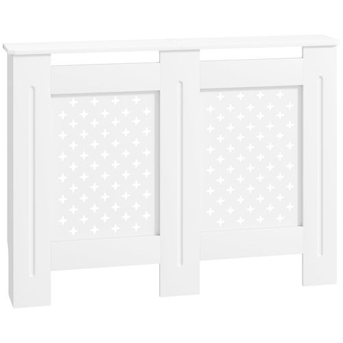 Cache-radiateur motif nid d'abeille - dim. 112L x 19l x 81H cm - MDF blanc