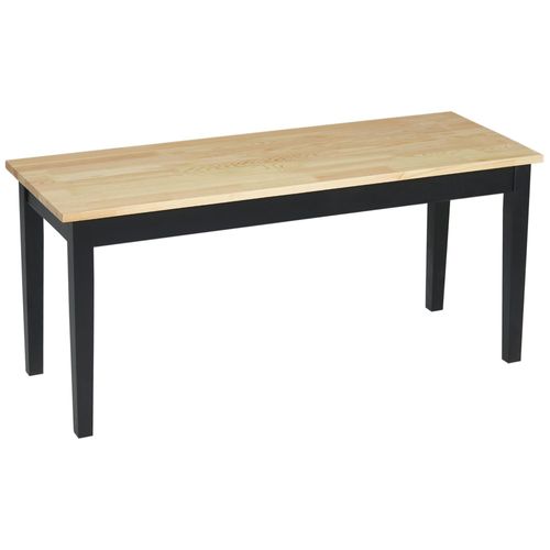 Banc 2 Personnes Dim. 102l X 36l X 45h Cm Bois De Pin Noir
