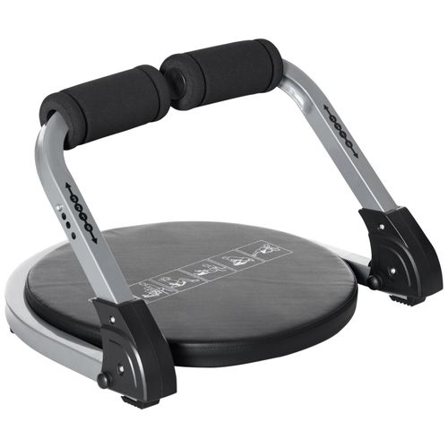 Appareil À Abdominaux Crunch Musculation Compact Et Pliable 3 Niveaux De Résistance Acier Pu Noir