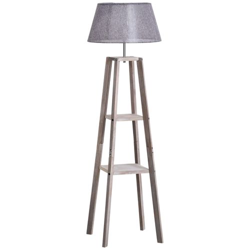 Lampadaire Design Contemporain 2 ?Tag?Res Int?Gr?Es 60 W Max. Dim. 53l X 53l X 148h Cm Pin Lin Gris