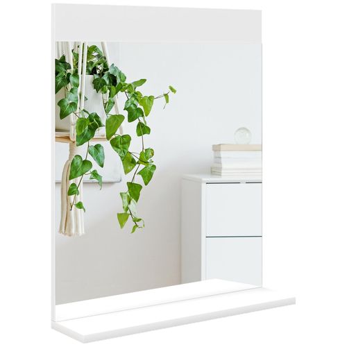 Miroir de salle de bain mural avec étagère intégrée - dim. 50 x 12 x 60 cm - blanc